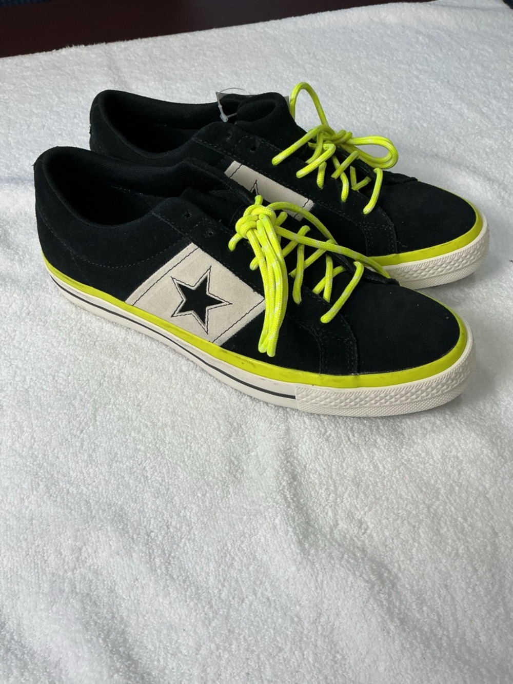 Converse Black Sneakers with Neon Yellow Accents